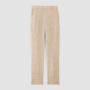 Everlane Linen Trouser in Khaki Chambray, Size 34x32